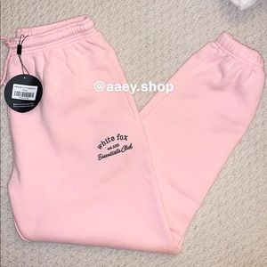 BNWT White Fox Essentials Club Sweatpants Pink